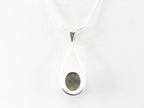 Zilveren hanger met labradoriet aan ketting afbeelding 3