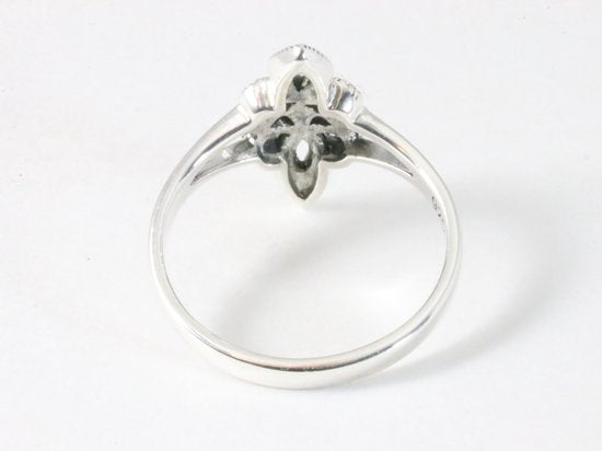 Hoogglans zilveren ring met marcasiet afbeelding 3