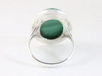 Grote ovale zilveren ring met malachiet afbeelding 3