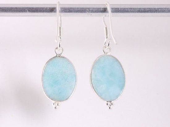 Zilveren oorbellen met larimar afbeelding 3