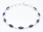 Fijne zilveren armband met lapis lazuli afbeelding 1