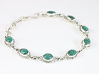 Bewerkte zilveren armband met smaragd afbeelding 2