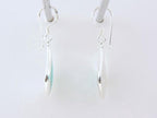 Druppelvormige zilveren oorbellen met groene turkoois afbeelding 3