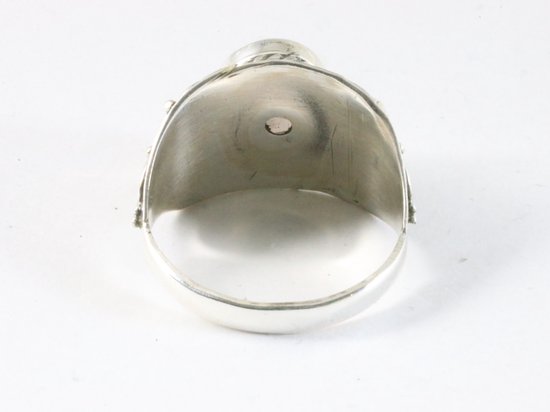 Bewerkte zilveren ring met rookkwarts afbeelding 3