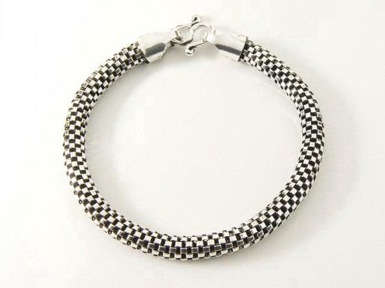Ronde gevlochten zilveren armband afbeelding 1