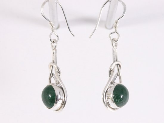 Zilveren oorbellen met jade afbeelding 2