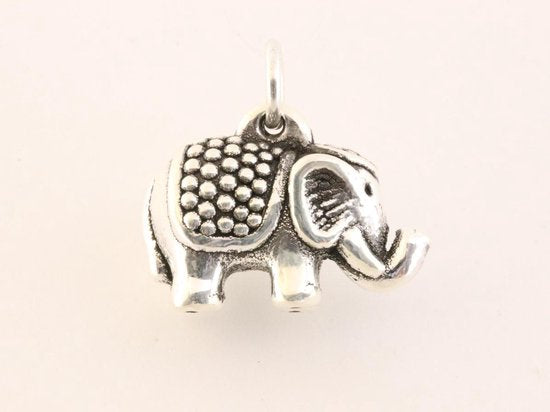 Zilveren olifant hanger afbeelding 1