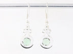 Opengewerkte zilveren oorbellen met groene amethist afbeelding 3