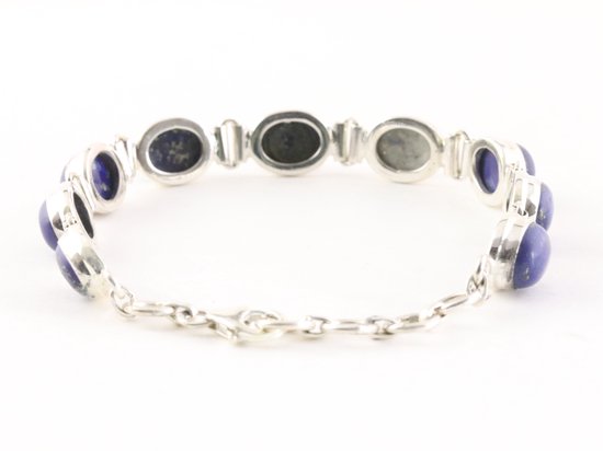 Zware zilveren armband met lapis lazuli afbeelding 3