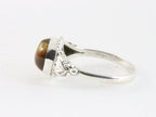 Bewerkte zilveren ring met tijgeroog afbeelding 2