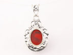 Opengewerkte zilveren hanger met carneool afbeelding 3