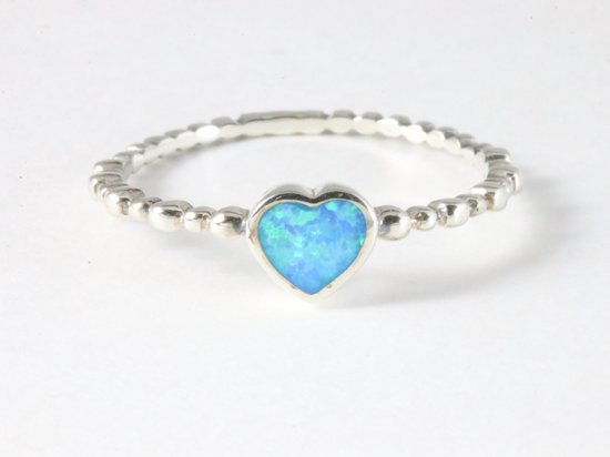 Fijne zilveren ring met Australische opaal afbeelding 4