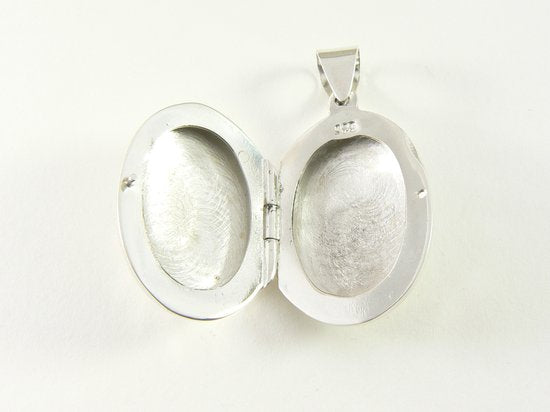 Ovaal zilveren medaillon met levensboom afbeelding 5