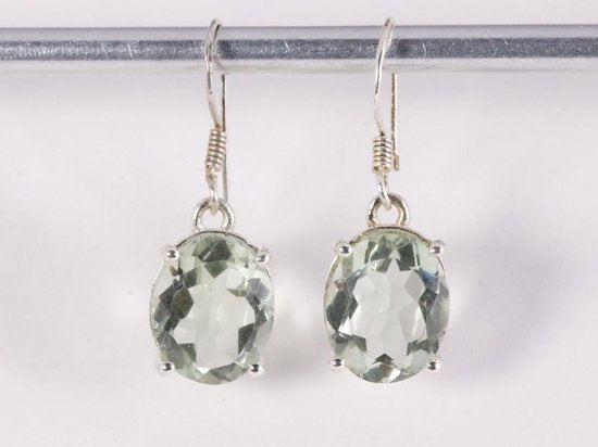 Zilveren oorbellen met groene amethist afbeelding 4