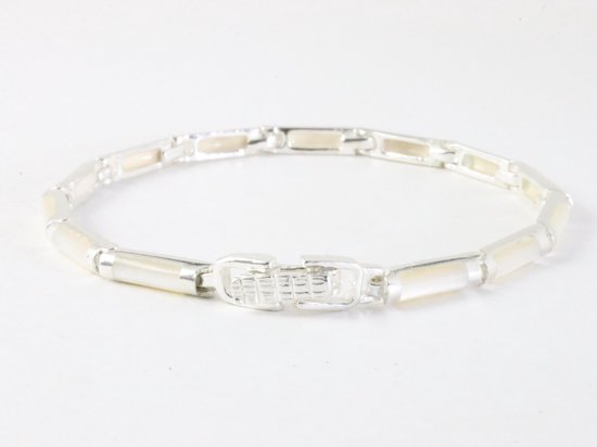 Zilveren armband met parelmoer afbeelding 2