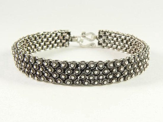 Fijn bewerkte gevlochten zilveren armband afbeelding 1