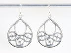 Opengewerkte druppelvormige zilveren oorbellen afbeelding 3