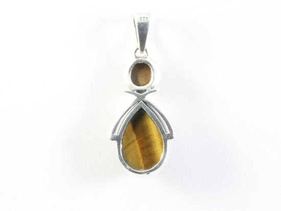Zilveren hanger met tijgeroog afbeelding 3