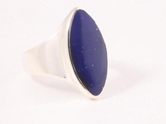 Hoogglans zilveren ring met lapis lazuli afbeelding 1
