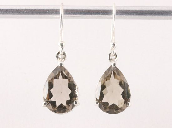 Zilveren oorbellen met rookkwarts afbeelding 4