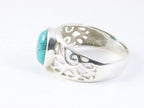 Opengewerkte zilveren ring met turkoois afbeelding 2