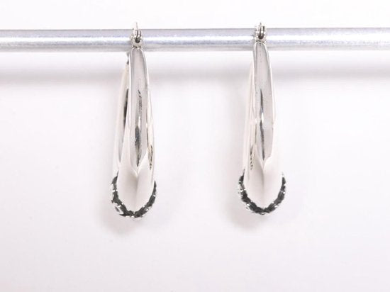 Bewerkte zilveren Bali oorringen afbeelding 2