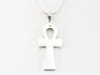 Bewerkte zilveren ankh hanger aan ketting afbeelding 3