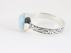 Fijne bewerkte zilveren ring met larimar afbeelding 2