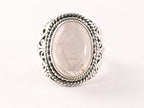Bewerkte zilveren ring met rozenkwarts afbeelding 4
