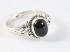 Bewerkte zilveren ring met onyx afbeelding 1