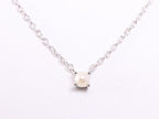 Fijne zilveren anker ketting met witte zoetwater parel afbeelding 1