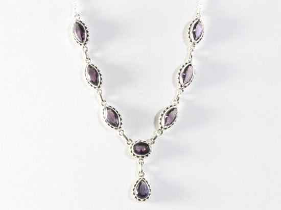Bewerkte zilveren ketting met amethist afbeelding 3