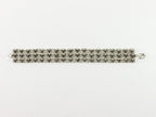 Brede zilveren schakelarmband met fijne bewerking afbeelding 4