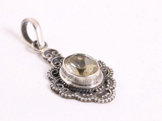 Bewerkte zilveren hanger met citrien afbeelding 2