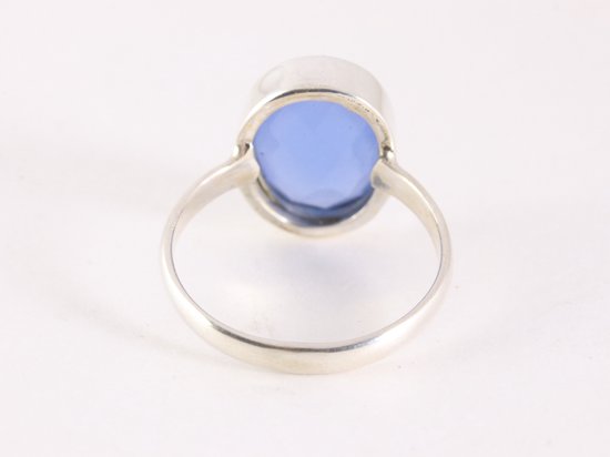 Zilveren ring met blauwe chalcedoon afbeelding 3