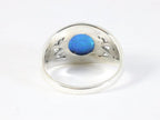 Opengewerkte zilveren ring met blauwe opaal afbeelding 3