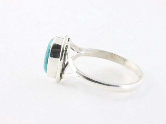Fijne zilveren ring met turkoois afbeelding 2