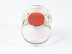 Grote ovale zilveren ring met carneool afbeelding 3