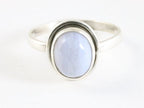 Fijne zilveren ring met blauwe lace agaat afbeelding 4