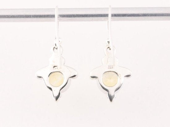 Fijne bewerkte zilveren oorbellen met citrien afbeelding 3