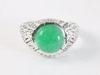 Bewerkte zilveren ring met jade afbeelding 4