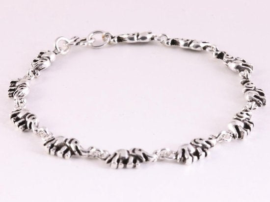 Zilveren armband met olifanten afbeelding 2
