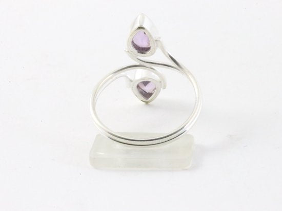 Fijne zilveren ring met amethist afbeelding 3