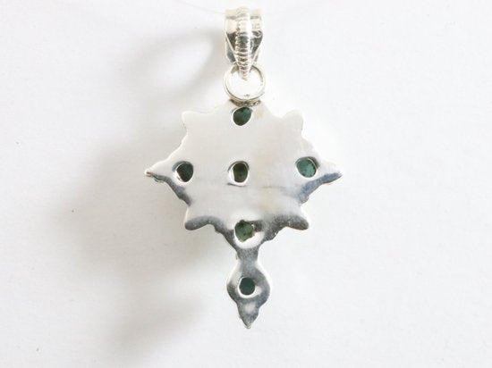 Bewerkte zilveren kruishanger met labradoriet afbeelding 3