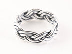 Zware gevlochten zilveren ring afbeelding 2