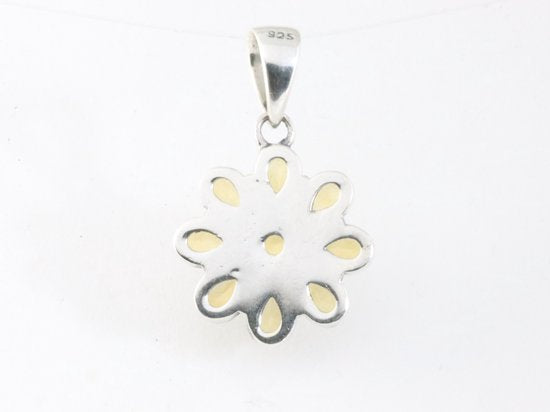 Bloemvormige zilveren hanger met citrien afbeelding 3