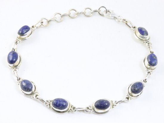 Zilveren armband met lapis lazuli afbeelding 1