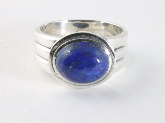 Zware zilveren ring met lapis lazuli afbeelding 4