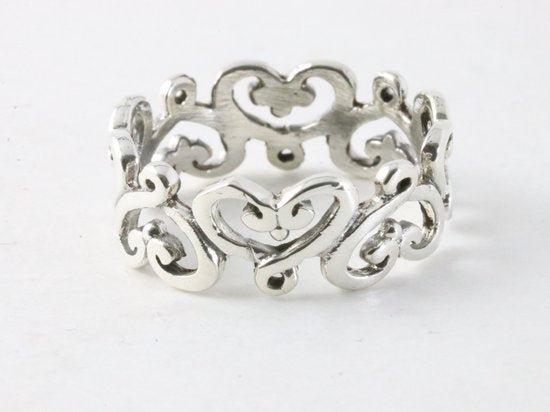 Opengewerkte zilveren ring afbeelding 1