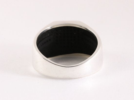 Zilveren herenring met zwarte spinel afbeelding 3